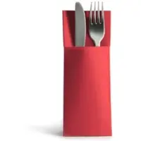 Ornamensa Airlaid 1250 Besteckservietten Bestecktaschen rot 32x40cm, Stoffähnlich, hochwertige Einwegserviette