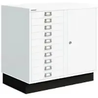 Bisley Schubladenschrank MultiDrawer, aus Metall, 10 Schübe & 1 Tür, weiß, (B/H/T) 70 x 67 x 45cm