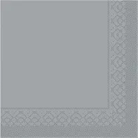 Mank Serviette Tissue in Grau, 33 x 33 cm, 1/4 Falz, 100 Stück