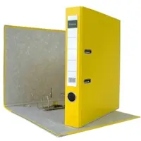Midori 100 x Aktenordner PP A4 50 mm Gelb Kunststoff Archiv Büroordner Ringordner