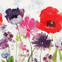 Home Fashion , Meadow of Flowers, Cocktail-Servietten aufgefaltetes Maß 25 cm x 25 cm, im Viertelfalz, 20 Stück pro Pack, 12 Pack pro Karton