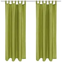 Arsvita 2er Pack Gardine Blickdicht Alessia mit Schlaufen 140x245cm grün