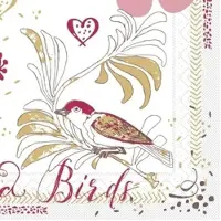 Mank Serviette Softpoint Love & Birds, 40 x 40 cm, 50 Stück - Vögel