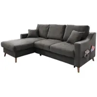 Benformato Ecksofa Valentina mit Bettkasten in verschiedenen Farben erhältlich Mikrofaser : Anthrazit Designer-Farben: Anthrazit