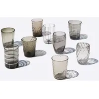 Zafferano Melting Pot Set mit 6 einfarbigen Gläsern - Grau - mundgeblasenes Glas, 32 cl - Kunsthandwerkliche Becher für Wasser und Cocktails