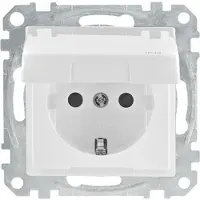 Merten Schuko-Steckdose mit Klappd., System M, IP44, Aktivweiß glänzend,1 Stück