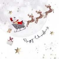 Home Fashion , Santa's Ride, Lunch-Servietten aufgefaltetes Maß 33 cm x 33 cm, im Viertelfalz, 20 Stück pro Pack, 12 Pack pro Karton