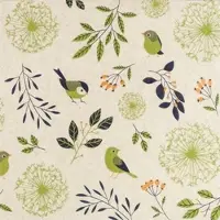 Home Fashion , Birds and Twigs green, Lunch-Servietten aufgefaltetes Maß 33 cm x 33 cm, im Viertelfalz, 20 Stück pro Pack, 12 Pack pro Karton