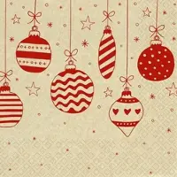 Home Fashion , Just Baubles, Lunch-Servietten aufgefaltetes Maß 33 cm x 33 cm, im Viertelfalz, 20 Stück pro Pack, 12 Pack pro Karton