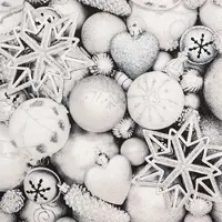 Home Fashion , Silver Baubles, Lunch-Servietten aufgefaltetes Maß 33 cm x 33 cm, im Viertelfalz, 20 Stück pro Pack, 12 Pack pro Karton