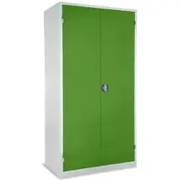 Ceha Stahlakten- und Werkstattschrank mit 100 cm Breite und 60 cm Tiefe verzinkte Fachböden mit Türen in RAL6018 (gelbgrün)