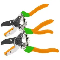 ROYAL GARDINEER 2er-Set Amboss-Gartenscheren, Carbonstahl-Klinge, 21,5 cm