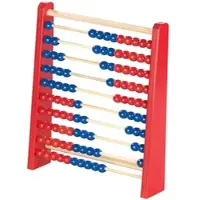 Playtastic Holz-Rechenschieber mit 100 Holzperlen, 2 Farben (blau & rot)