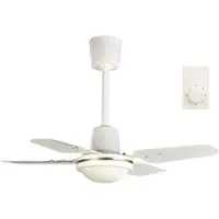 Sichler Haushaltsgeräte Kompakter Deckenventilator, 4 Metallflügel, 3 Stufen, Ø 61 cm, 70 Watt