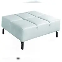 KAWOLA POLSTERHOCKER NELSON Hellblau Leder