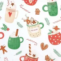 Home Fashion , Sweet Cups, Lunch-Servietten aufgefaltetes Maß 33 cm x 33 cm, im Viertelfalz, 20 Stück pro Pack, 12 Pack pro Karton