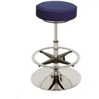 Proregal Drehhocker Indianapolis High | Sitzhöhe 58-83cm | Ø 50cm | Tragfähigkeit 110kg | Kunstleder-Sitz | Stahltellerfuß & Fußring | Atollblau