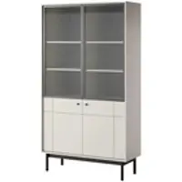 Möbel Kraft Vitrine , beige , Maße (cm): B: 104 H: 185