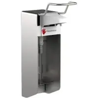 Gelzenleuchter Desinfektionsmittelspender UNI-PRO 05K E, Kunststoffpumpe 21015 , Edelstahl-Gehäuse, gebürstet, 500 ml, kurzer Hebel
