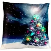 Autre Deko-Weihnachtskissen "Tannenbaum" mit LEDs, Batteriebetrieb, 45x45 cm