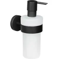 Evenes Seifenspender Eldrid nero mit Wandhalter, Messing schwarz - 93 162 69