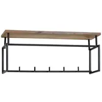 KADIMA DESIGN Wandgarderobe Mango Massivholz Metall Modern 71x29x20 cm mit Ablage und Kleiderstange