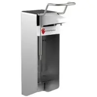 Gelzenleuchter Desinfektionsspender UNI-PRO 05, Edelstahlpumpe, 500 ml 18043 , Aluminium-Gehäuse, mattsilber eloxiert, kurzer Hebel