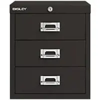 Bisley Metall Schubladenschrank 3 Schubladen 279 x 407 x 325 mm Schwarz