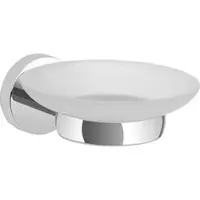 Evenes Seifenschale Eight mit Wandhalter, Messing verchromt, Glas satiniert - 93 920 17