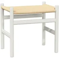 Carl Hansen & Son Carl Hansen - CH53 Hocker, Buche soft naturweiß lackiert / Naturgeflecht
