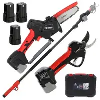 Blue Bird PS23-28+CS23-05A - Kit Schere auf Stange + Akku-Hochentaster - 3x 14.4V 2.5Ah - Schnittdurchmesser max. 12.5mm