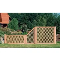 Meingartenversand.de Abgerundetes Holz Rankgitter 58,5 x 178,5 auf 199 cm – Rankzaun aus Douglasie, naturbelassen – 100 x 100 mm Gitterleisten – Rankhilfe für Garten