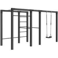 Meingartenversand.de Outdoor Sportgerät - Farbe: Schwarz - 138 x 138 / 210 / 380 x 220 cm - aus: Kiefer/Fichte