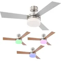 Globo Decken Ventilator Raum-Kühler Lampe Lüfter App Google FERNBEDIENUNG im Set inkl. RGB LED Leuchtmittel