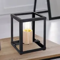 ETC Design Beistell Schreib Nacht Tisch Leuchte Wohn Zimmer Beleuchtung Lese Lampe Holz schwarz-matt