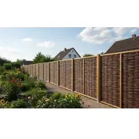 Meingartenversand.de Weidenzaun Premium 180 x 180 cm – Sichtschutz aus Weide, braun – Flechtzaun – Weidenruten Sichtschutz für Garten & Terrasse
