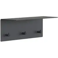 Frost - Unu Wandgarderobe 40 x 15 x 15 cm, schwarz matt / schwarz poliert