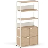 TIPTOE - Unit Regalsystem, H 180 x 84 cm, inkl. 2 Türen, Eiche / cream white