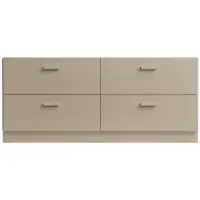 String - Relief Kommode mit Sockel, niedrig, 123 x 41 x 46,6 cm, beige