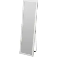 Wellhome - Standspiegel 25,2x125,2cm Weiß mit Metallständer