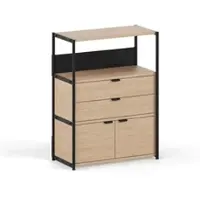 TIPTOE - Unit Regalsystem, H 110 x 84 cm, inkl. 1 Tür und 1 Schublade, Eiche / graphite black