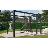 Meingartenversand.de Garten Kinderspielplatz - Farbe: Schwarz - 198 / 268 / 340 x 198 x 208 cm - aus: Kiefer/Fichte