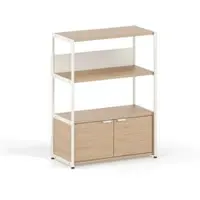 TIPTOE - Unit Regalsystem, H 110 x 84 cm, inkl. 1 Tür, Eiche / cream white