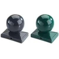 Meingartenversand.de Kugel-Pfostenkappe für Zaunpfosten 60 x 40 mm - Pfostenabdeckung in grün (RAL 6005) - Zierkappe für Doppelstabmattenzaun-Pfosten - pulverbeschichtet