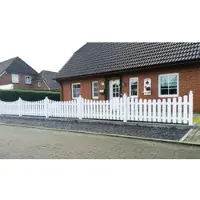Meingartenversand.de Kunststoff Doppeltor Fehmarn 308 x 100 auf 115 cm - Gartenzaun Tor aus Kunststoff, Weiß - Vorgartenzaun für Außenbereiche & Vorgarten