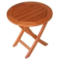 Meingartenversand.de Rundtisch Holz Jena - ø 48 x 45 cm - Klapptisch aus geöltem Eukalyptusholz (FSC-zertifiziert) - witterungsbeständig - liebevoll gestaltete Tischplatte