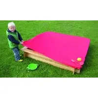 Meingartenversand.de Sandkastenabdeckung Premium 150 x 150 cm - Abdeckung für Sandkasten aus Kunststoff, Rot – Abdeckplane für Spielkisten im Garten