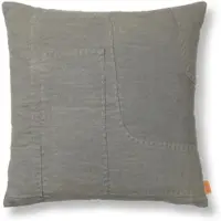 Ferm Living - Darn Kissen, 50 x 50 cm, blaugrau