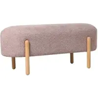 Bizzotto Bank Dayla aus Boucle-Stoff, modern skandinavisch, altrosa, gepolstert, Gestell Kautschukholz