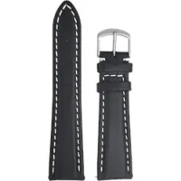 Sinn Rindsleder Rindsleder Lederarmband 22mm/18mm BL41221834001110402A - schwarz,weiße Kontrastnaht